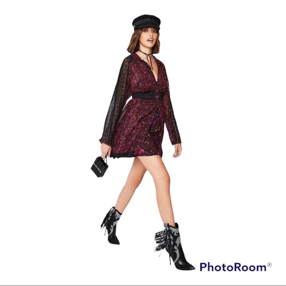 NWT Free People SHEER ROMANCE Mini Floral Mini Dress: Size Small - Picture 3 of 6